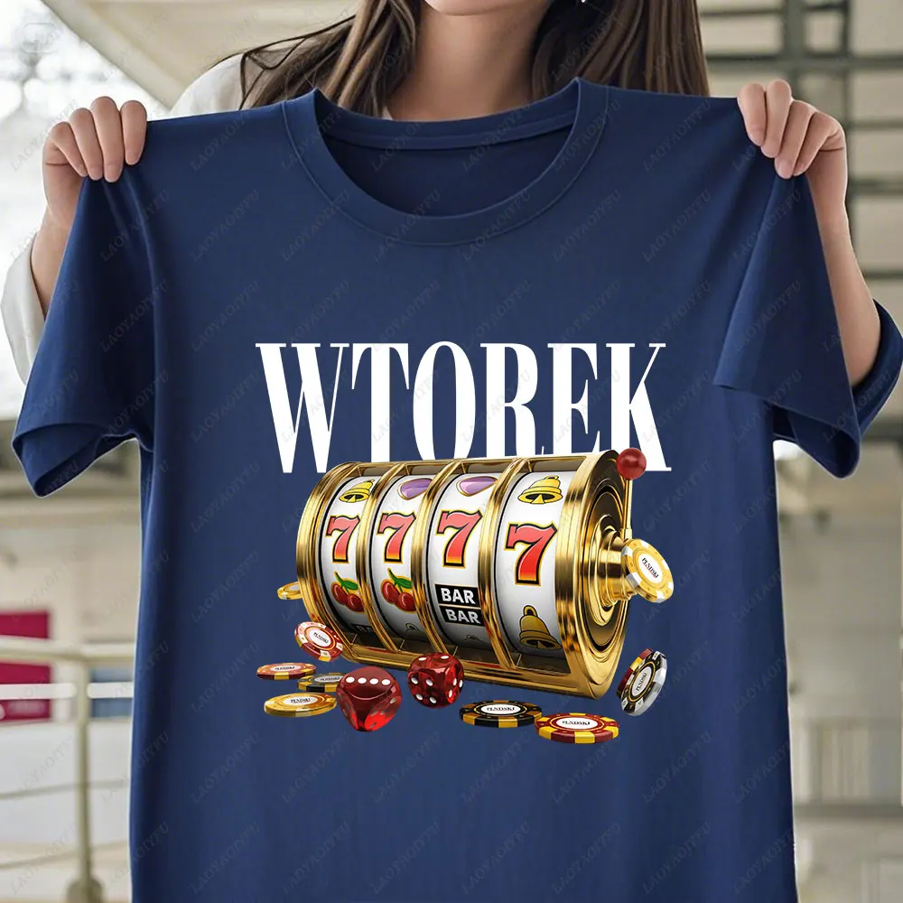Funny Gambler Roulette Slot Machine Casino Vegas Gambling T-Shirt for Men Women Short Sleeve Classic Print Tee Shirt Streetwear