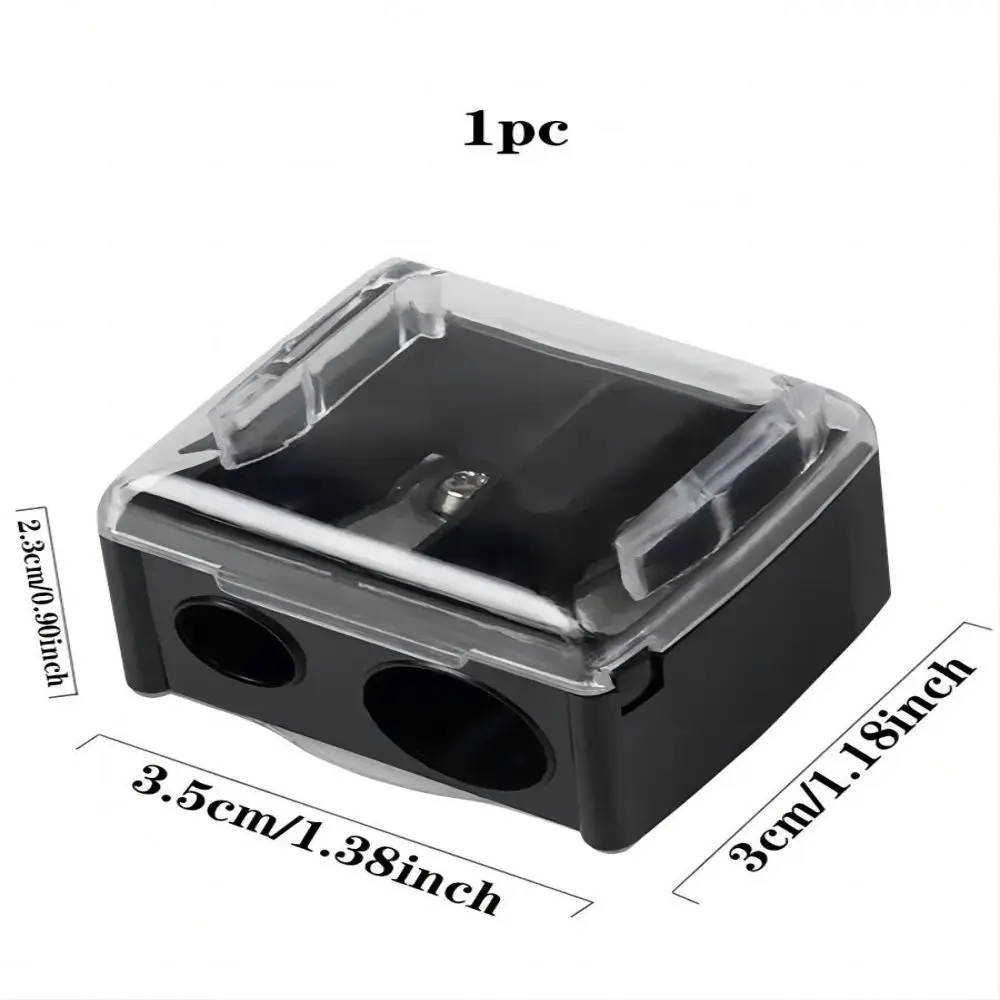 1pc Dual Hole Pencil Sharpener For Eyeliner, Eyebrow Pencil And Cosmetic Pencils, Mini Portable Multifunctional Pencil Sharpener