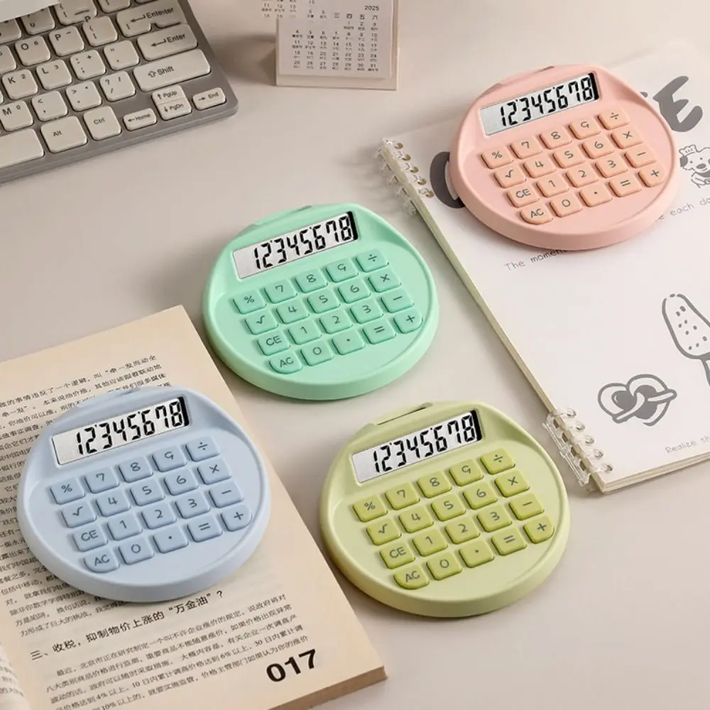 

8 Digits Display Electronic Calculator Dual Power Supply Solar Keyboard Calculator Silicone Button Mini Math Calculators