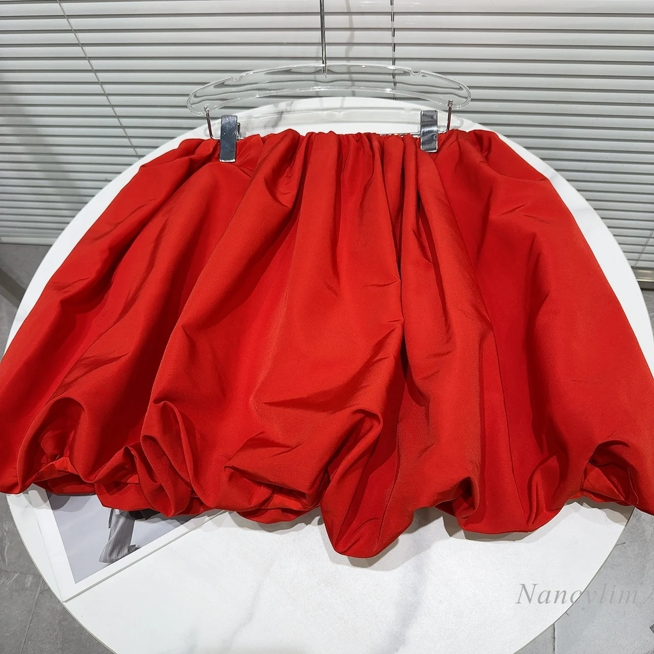 

2024 Summer New Niche Red Skirt for Women Pleated Temperament Hot Girl Bud Skirt Pettiskirt Women's Skirts