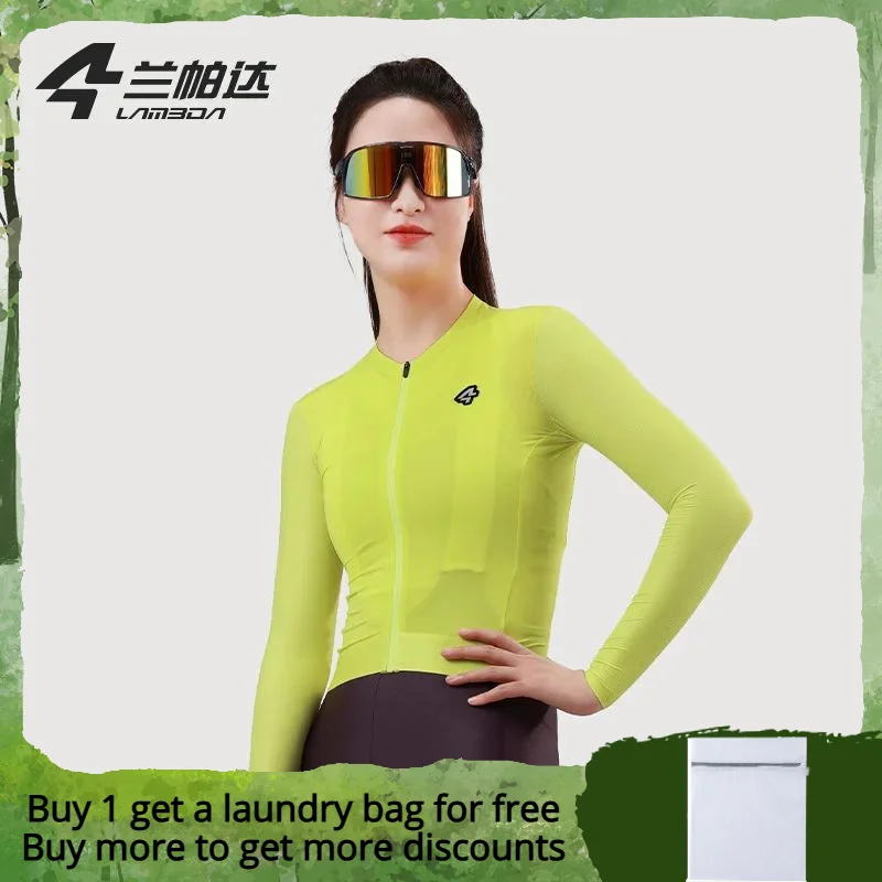 Lameda Women Cycling Jersey Coolmax Fabric Cycling Clothes For Women Sweat-absorbent Quick-drying Long Sleeves Jersey