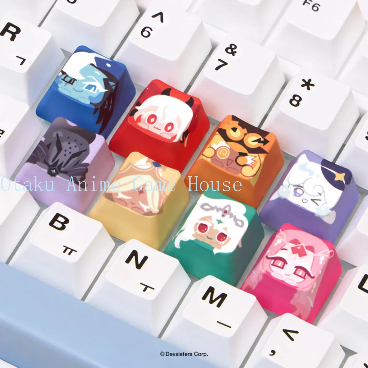 Cookie Run: Kingdom Shadow Milk Cookie Pure Vanilla Cookie Anime Keycap Keyboard Decor Phone Grip Birthday Gift