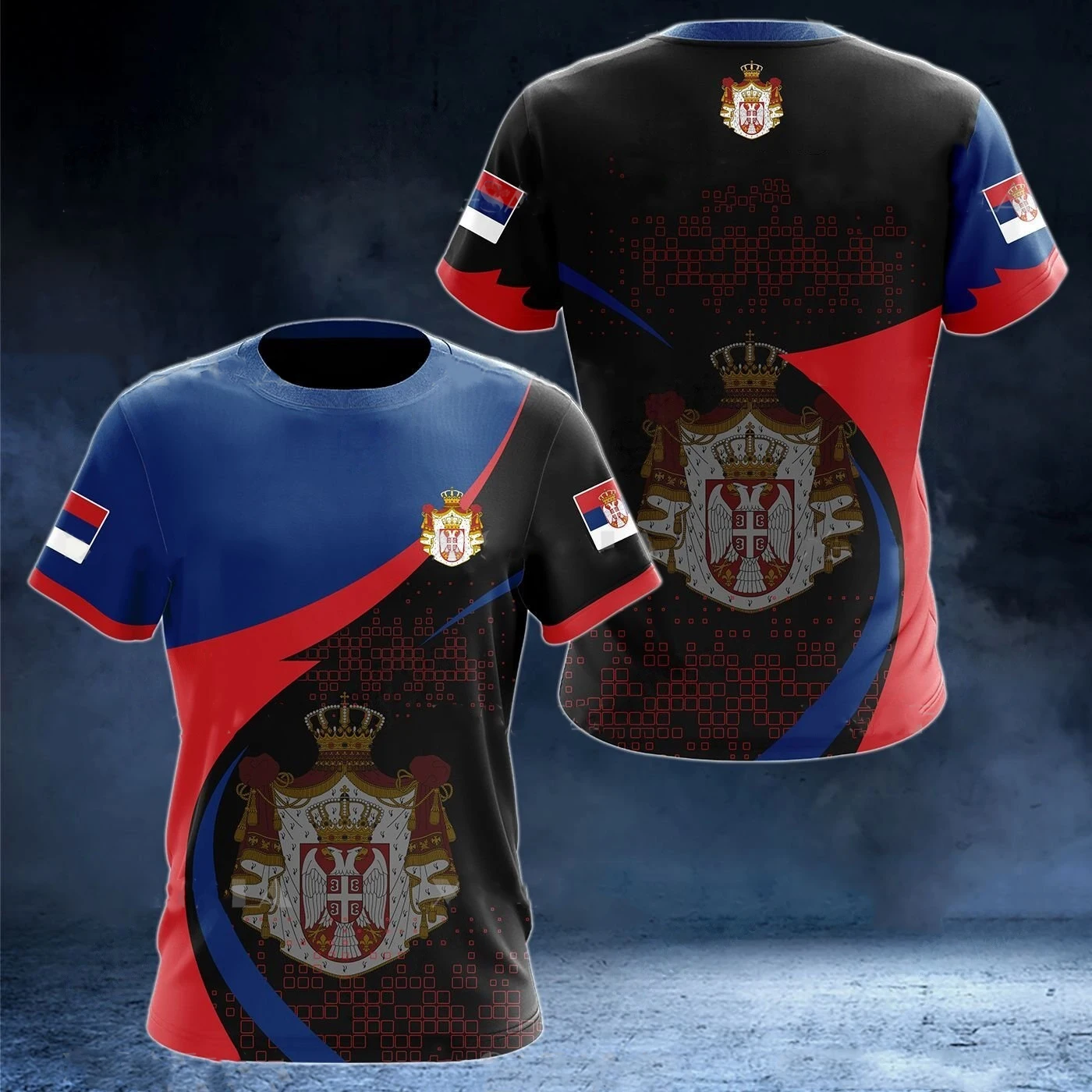 SERBIA Flag 3D Print Tshirt For Kids Fashion O-Neck Short Sleeve Tops Camo Shirts Summer Trend Oversized Tee Boy Girls Clothes