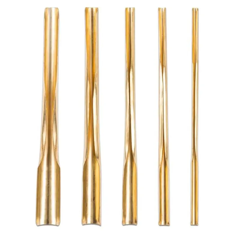 ABVC 5Pcs/Set Practical Brass Clay Hole Cutters Wear Resistant Punch Tools Slotting Sculpting Set For Pottery Carving