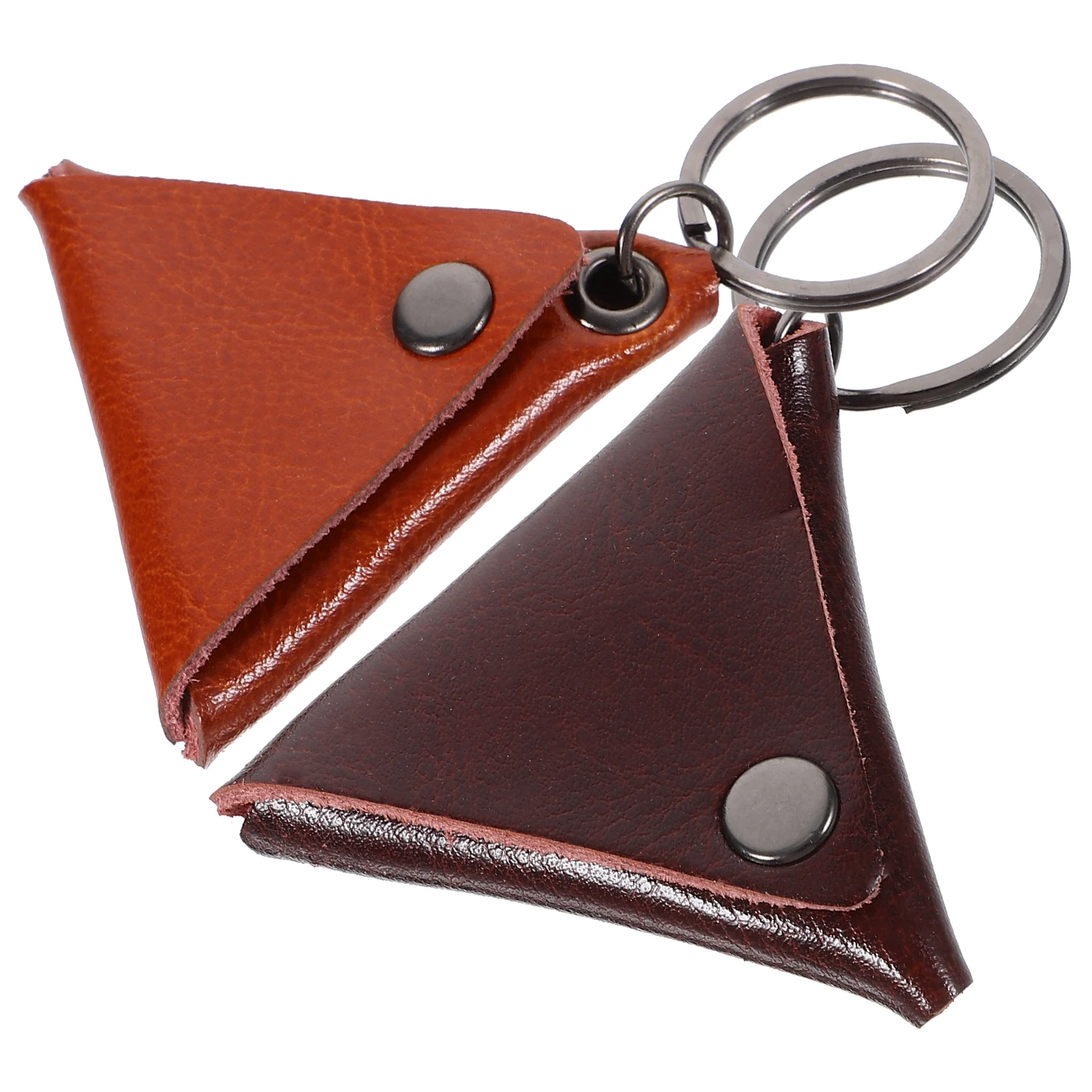 

2Pcs Guitar Pick Storage Pouch Electric Acoustic Picks Bag Keychain Brown Orange Dustproof Lightweight Musical