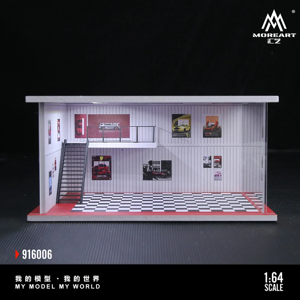 More Art 1:64 Assembled Lighting Diorama,Car Parking Lot For Display&Collection&Gift