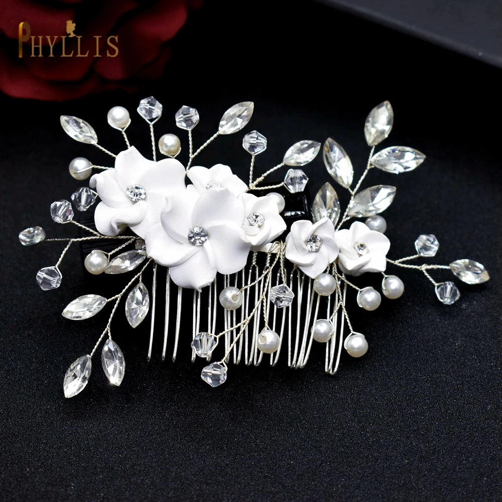 A504 Bruiloft Tiara Strass Bruids Hoofdtooi Crystal Bruiloft Haaraccessoires Parel Vrouwen Hoofddeksel Hoofdtooi Haar Clips