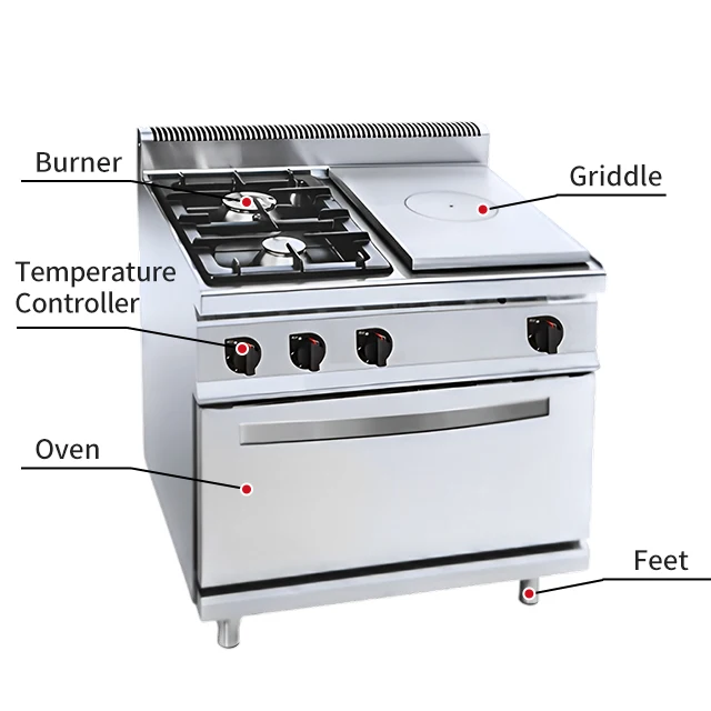 Forno combinato per forno elettrico in acciaio inossidabile per ristorante, friggitrice con armadietto