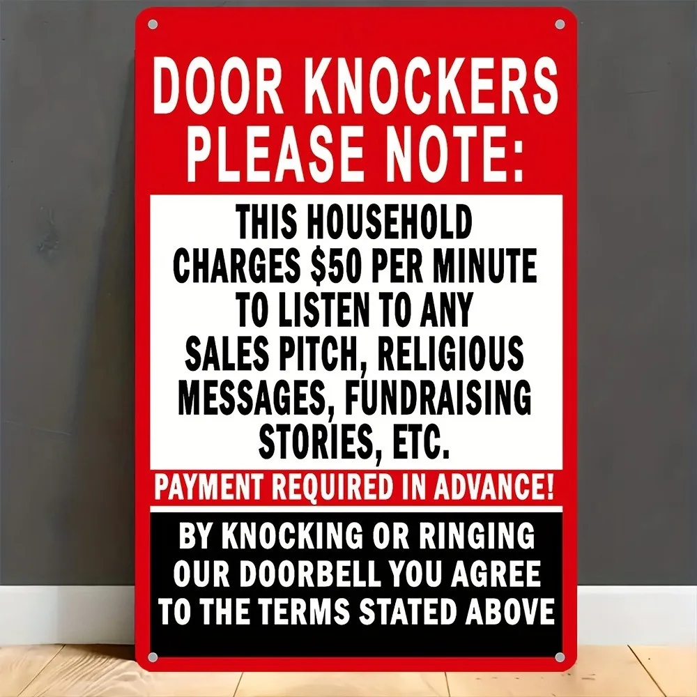 DOOR KNOCKERS PLEASE NOTE: Tin Signs Retro Sign To Decorate Wall Art Room Home Restaurant Etc 12x8inch 20x30cm 16x12inch 40x30cm