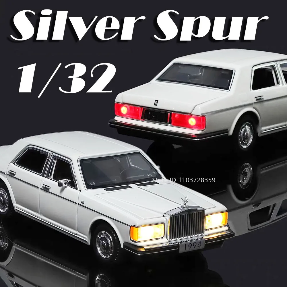 1:32 Espolón de plata ‌   Modelo Wraith, coches de juguete, vehículos en miniatura fundidos a presión de aleación, puertas extraíbles, sonido abierto, luz, adornos de oficina