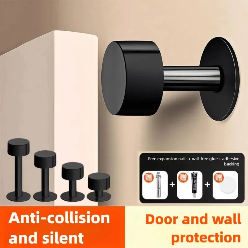 Heavy-Duty Self-Adhesive Rubber Door Stopper, No-Drill Floor Protector for Home & Office Door Use