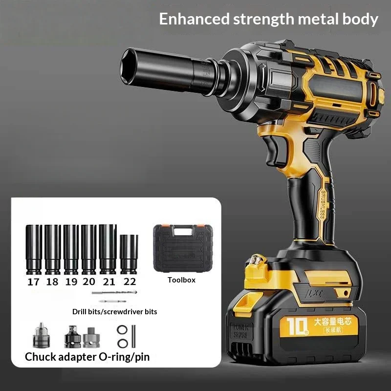 Large Torque Electric Wrench Shelf Woodworking Auto Repair Air Gun Impact Wrench Klucz Udarowy Akumulatorowy마끼다 임팩 전동임팩