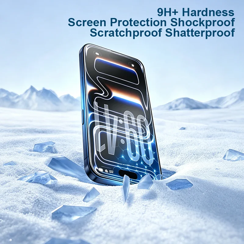 3 Piezas Protector de Pantalla de Vidrio Templado para iPhone 18/17/16/15, Cobertura Completa, Antirrayas, Resistente a Huellas, Compatible con Face ID 3