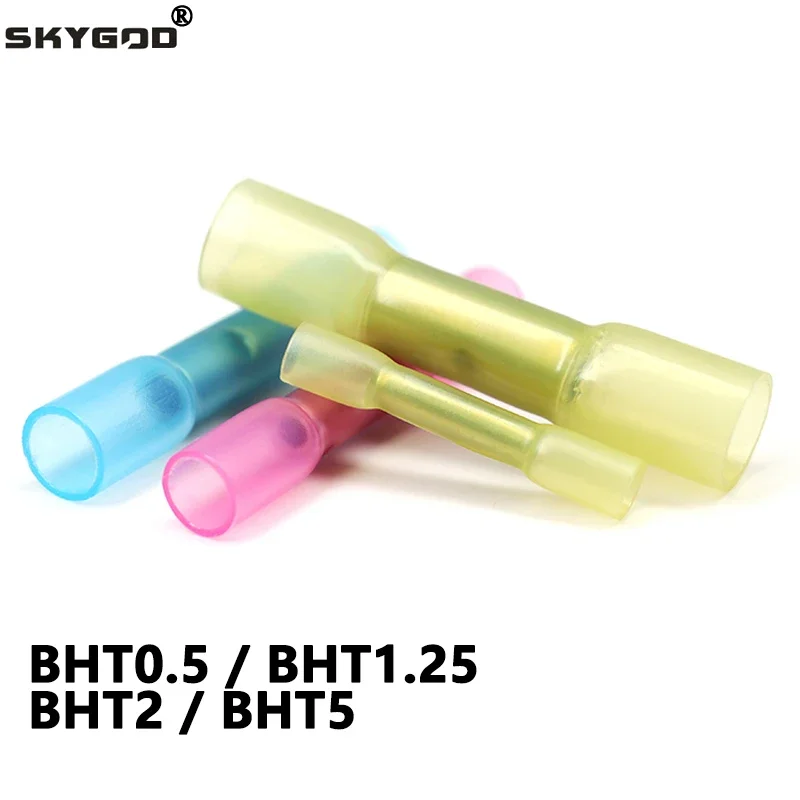 

Heat Shrinkable Cable Terminal Tube BHT0.5 BHT1.25 BHT2 BHT5 For AWG22-10 Waterproof Butt Crimp Copper Insulated Connector