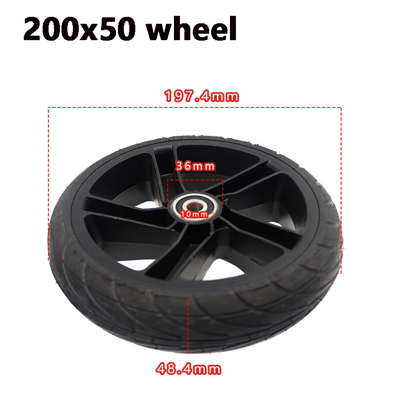 8 Inch 200*50 Wheel Scooter Solid Tyres 200x50 Wheels Electric Wheel Hub Non-pneumatic Tires for Electric Scooter