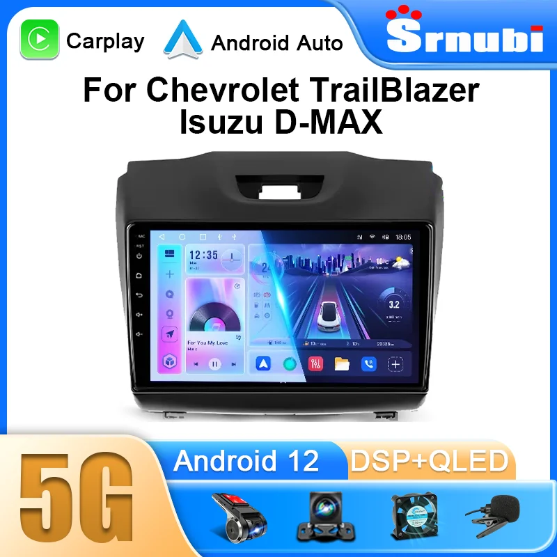 2 Din Android 12 Car Radio For Chevrolet TrailBlazer 2 2012 -2016 For Isuzu D-MAX 2012 - 2018 Multimedia Player Wireless Carplay
