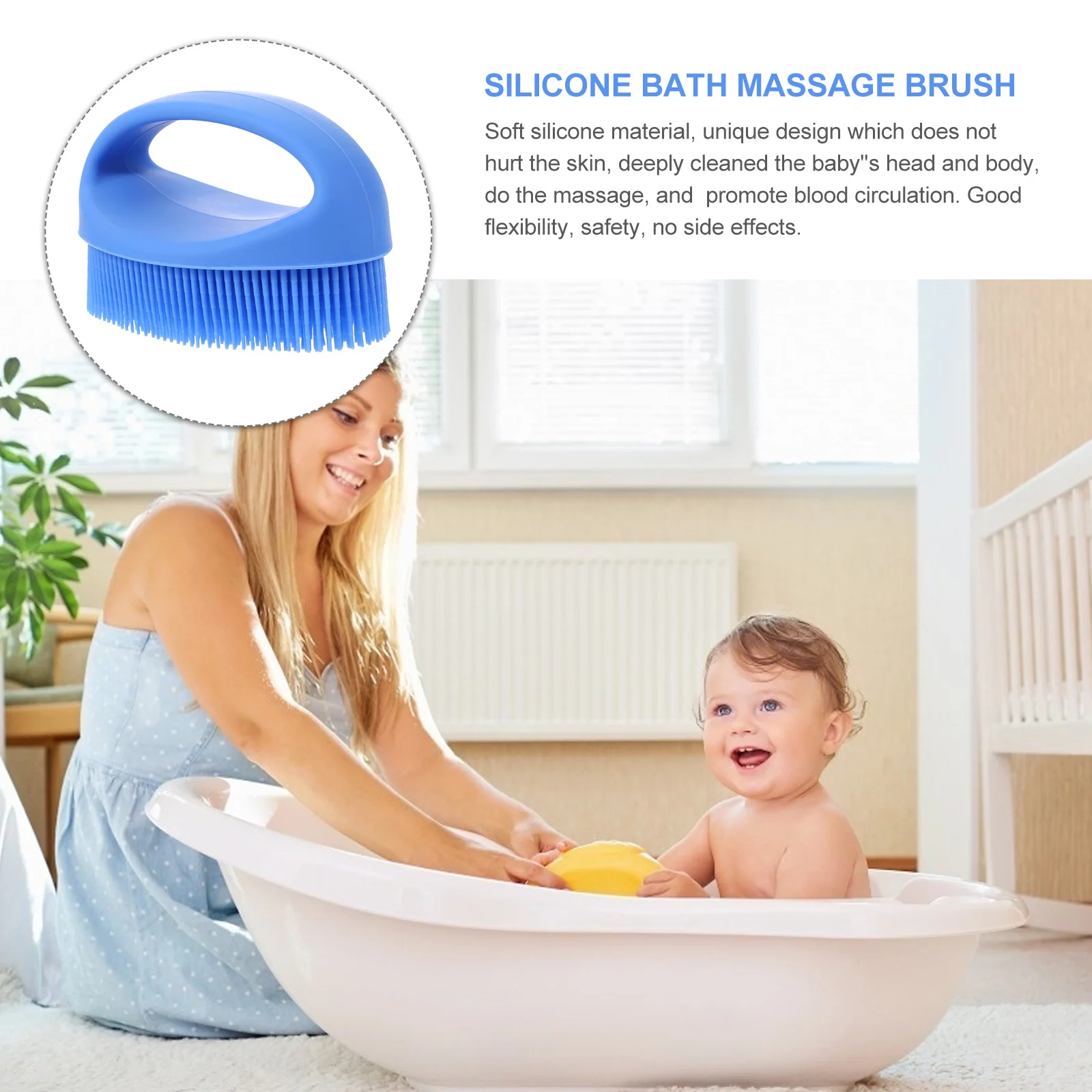 

Silicone Body Brush Gentle Exfoliating Massaging Shower Bathing Tool for Men Women Kids Skin Types Scalp Stimulation Circulation