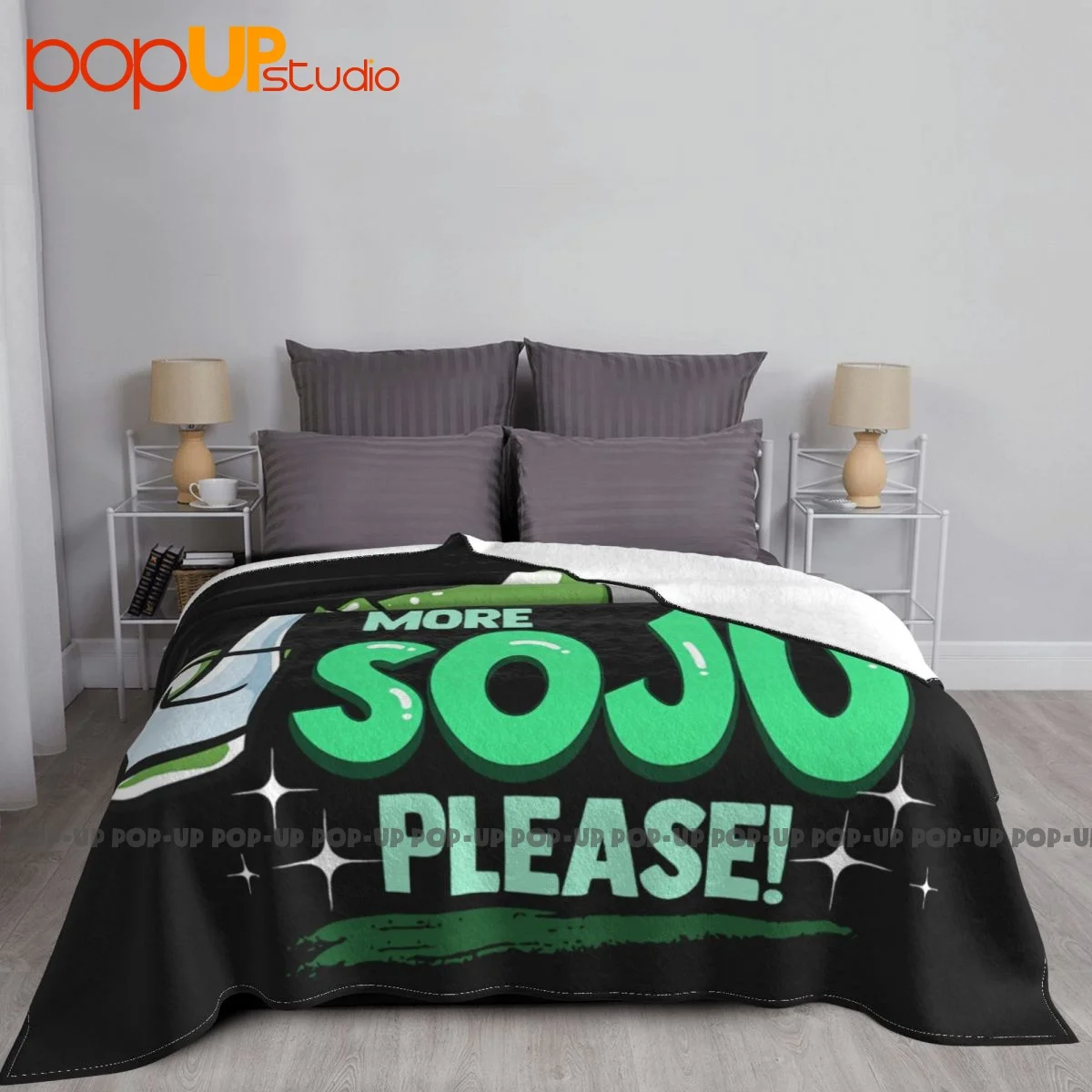 More Soju Please Korean Alcohol Drinking Party Blanket Thick Bedroom Nap Blanket Bedding Throws Sleeping Sheets