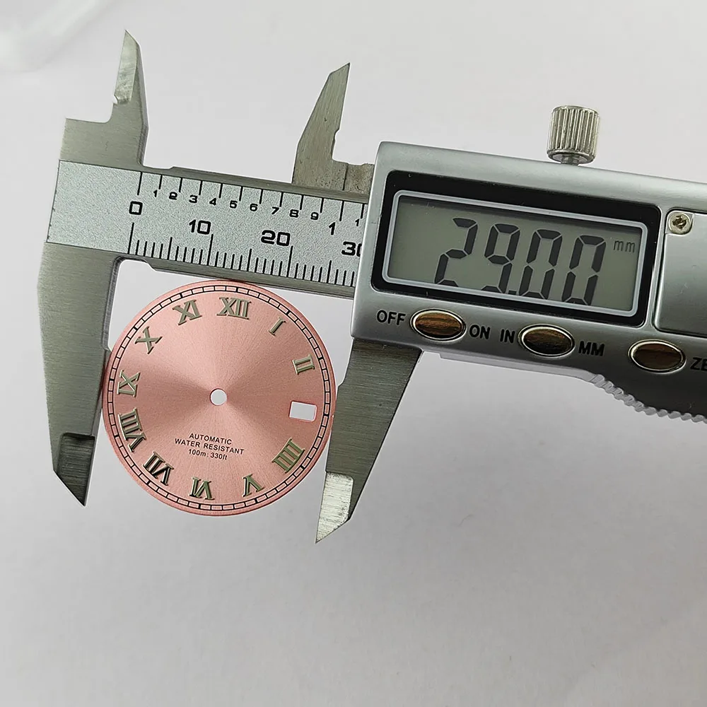 Quadrante rosa da 29 mm NH35/NH36 quadrante dell'orologio adatto per movimenti NH35/NH36 strumento di riparazione accessori per orologi