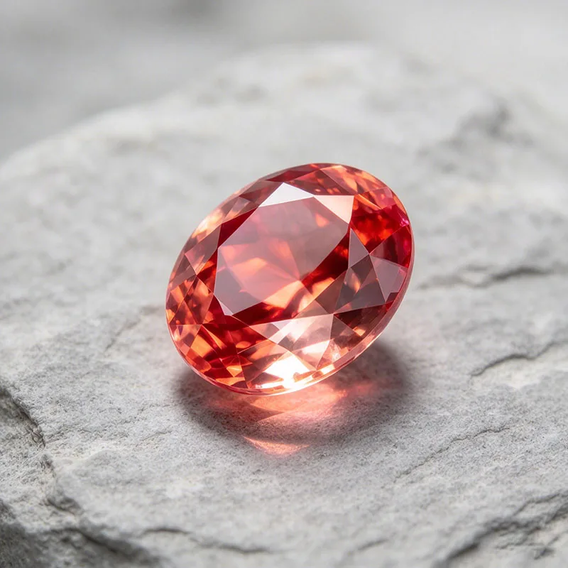 Oval Cut Lab Grown Padparadscha Sapphire Sunset Orange with AGL Certificate for Jewelry Making 4