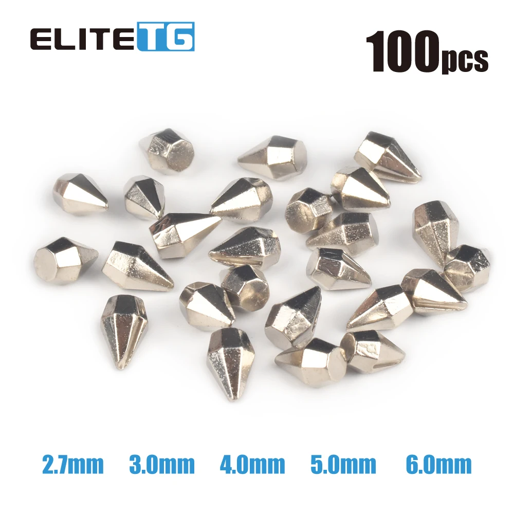 Elite TG Tungsten Faceted Ice Jig Bead 2.7mm 3mm 4mm 5mm 6mm Tungsten Pike Ice Jig Without hook, DIY Ice Jig Bead