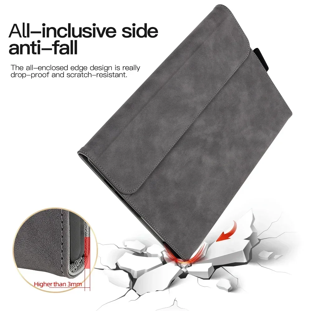 Imagem -02 - All-in-one pu Capa Protetora Robusta com Suporte de Caneta Capa para Microsoft Surface Pro x Surface go 3