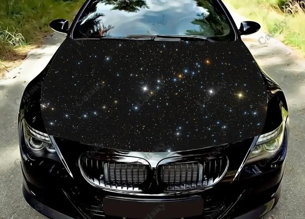 

vast starry sky Car hood sticker wrapped vinyl film hood decal sticker universal painting modification protective film decal