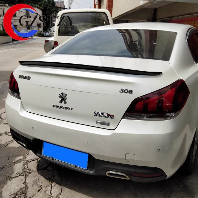For Peugeot 508 Spoiler High Quality ABS Material Car Rear Wing Primer Color Rear Spoiler For Peugeot 508 Spoiler 2011-2015