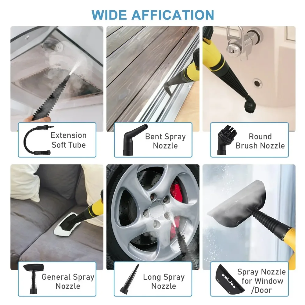 Handheld Steam Cleaner Large Capacity High Temperature for Car Seat Sofa Kitchen Window Cleaning