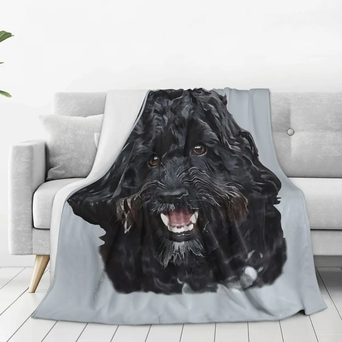 Black Doodle Cockapoo Dog Blanket Fleece Warm Throw Blankets Sofa Throw Blanket For Couch Bedding Travel Throws Bedspread Quilt