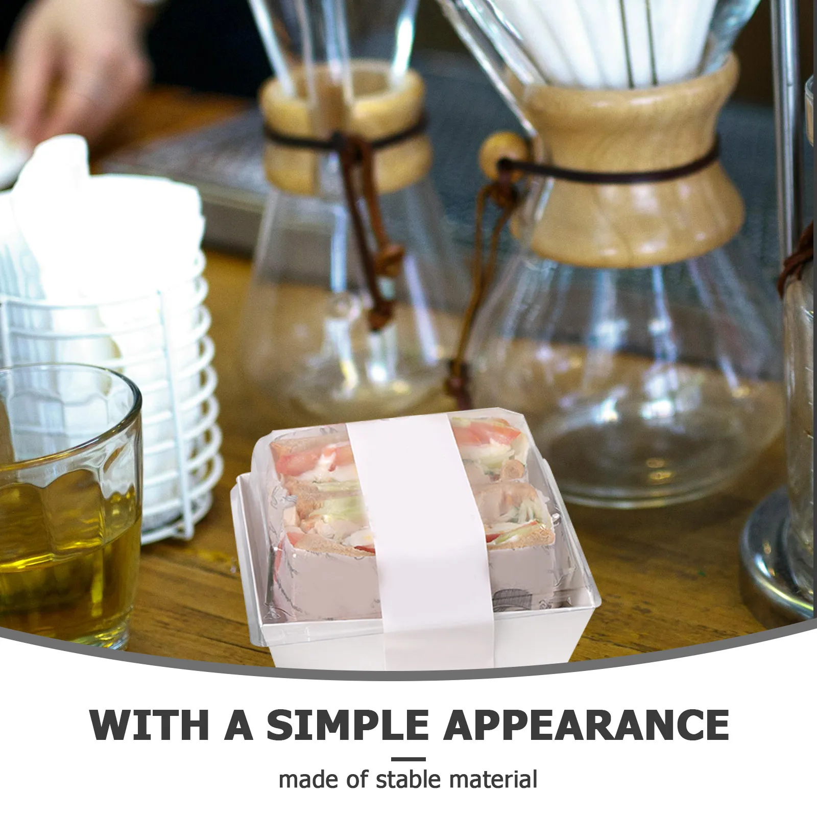 50 ชิ้นกล่องห่อแซนวิชวัสดุที่ยอดเยี่ยมกล่องเก็บของสำหรับเค้กคุกกี้มัฟฟินงานเลี้ยงฉลองสมรสก่อนแต่งงานงานแต่งงานวันเกิด