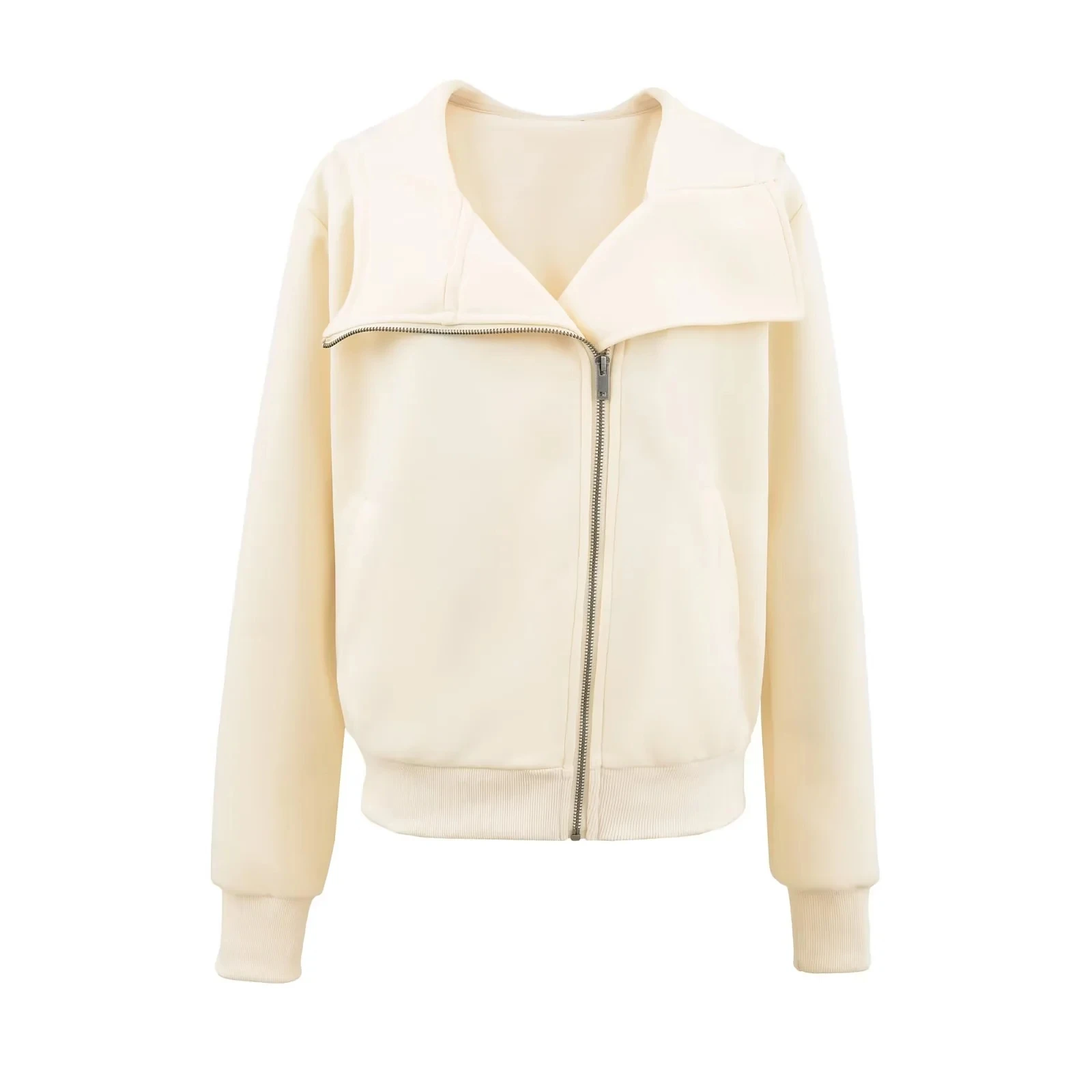 เสื้อฮู้ดสไตล์อเมริกันเรโทร แขนยาว ทรงหลวม สไตล์ลำลอง สำหรับผู้หญิง ใส่ได้หลายโอกาส มีซิป