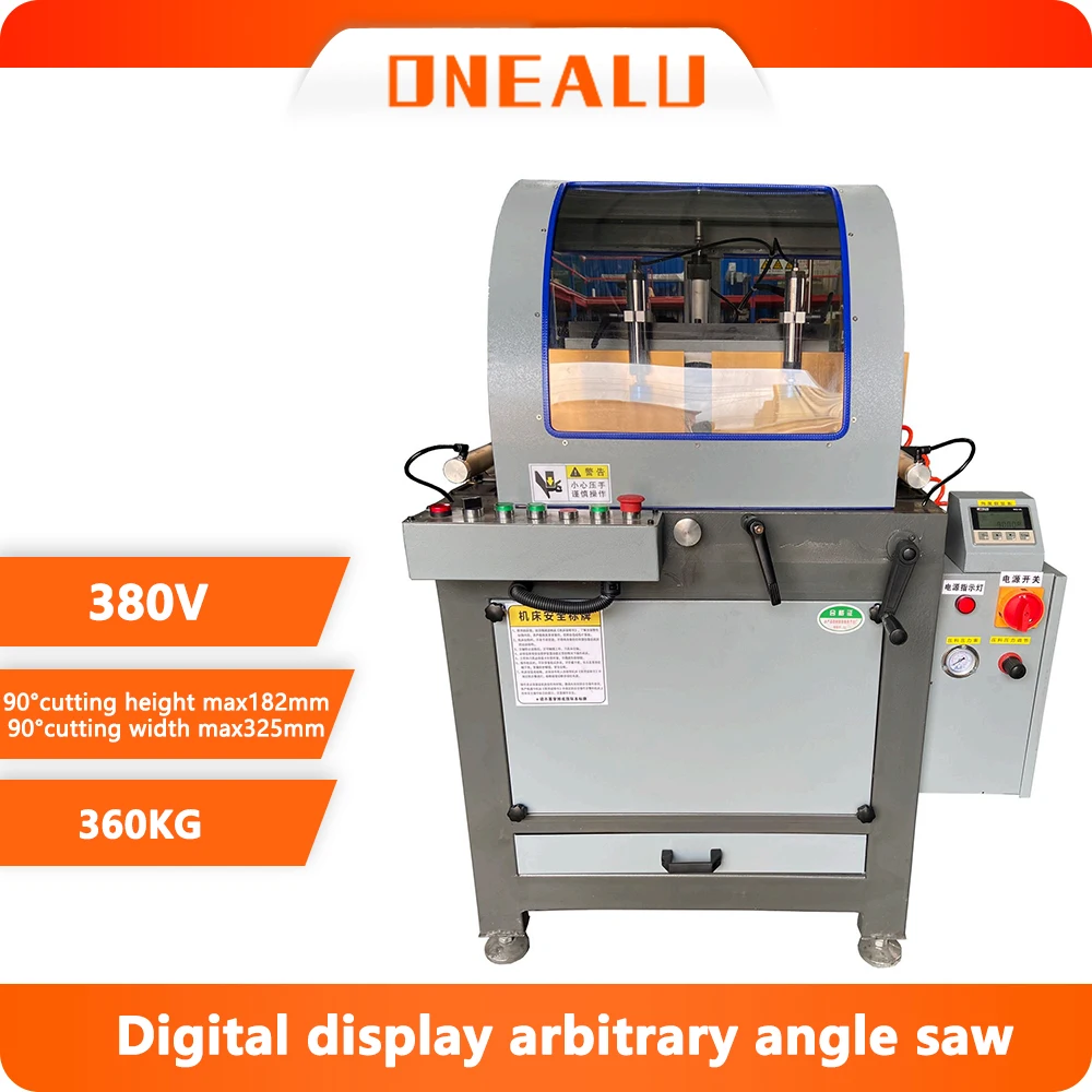 Digital Display Miter Saw for Windows Doors, 500 Angle Cutting Machine with Adjustable Rotary Table, Handwheel Precision Aluminu