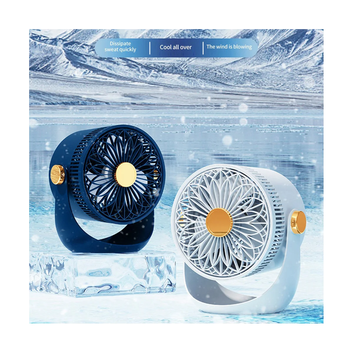 

2400MAh Table Wall Air Circulation Electric Fan USB Rechargeable Wall Mountable Cooling Ventilator Fan, white