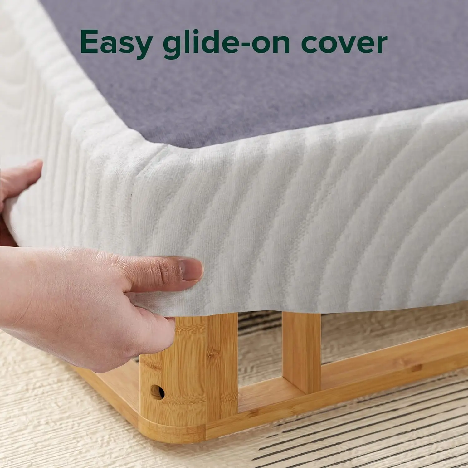 Mattress Foundation, Sturdy Bamboo Structure, Low Profile, Easy Assembly