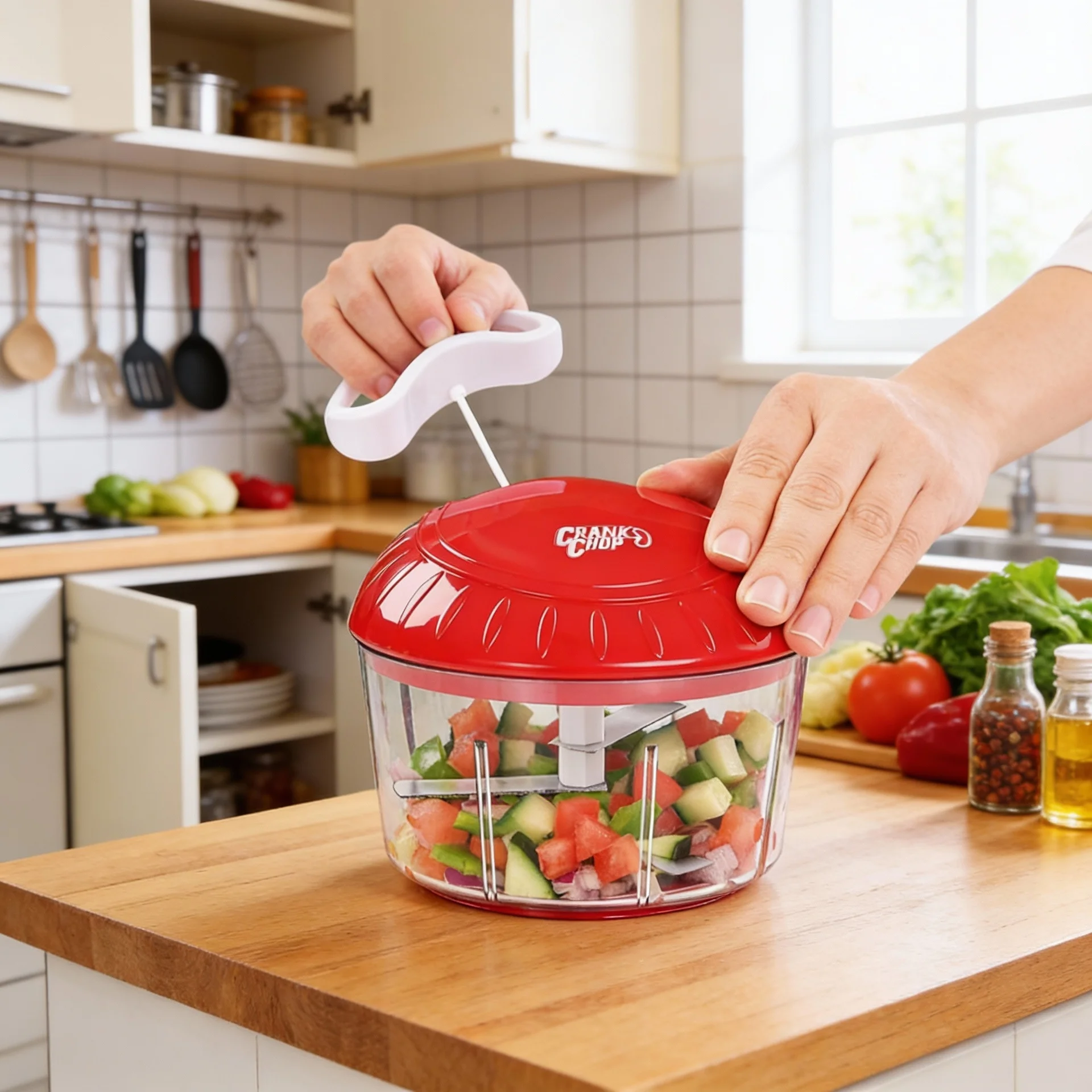 

Оригинальный измельчитель и процессор для продуктов — может измельчать, нарезать кубиками и перемешивать овощи, лук, томаты, чеснок, мясо и орехи в секунды, создавая вкусные блюда и идеально подходящий для приготовления соусов.