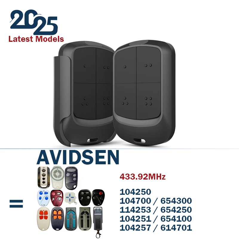 

NEW AVIDSEN Clone Remote Control For 104251 104250 104257 104700 104253 654300 654250 654100 433MHz Garage Door Remote Control