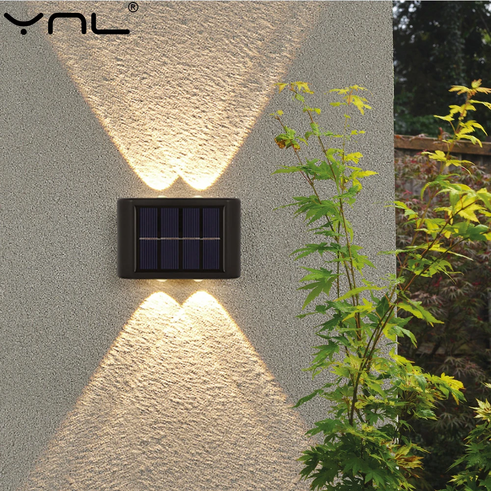 Outdoor LED Solar Wall Lamps Waterproof Up Down Luminous For Landscape Stree Garden Decora LED Wall Light Villa Washers Lighting