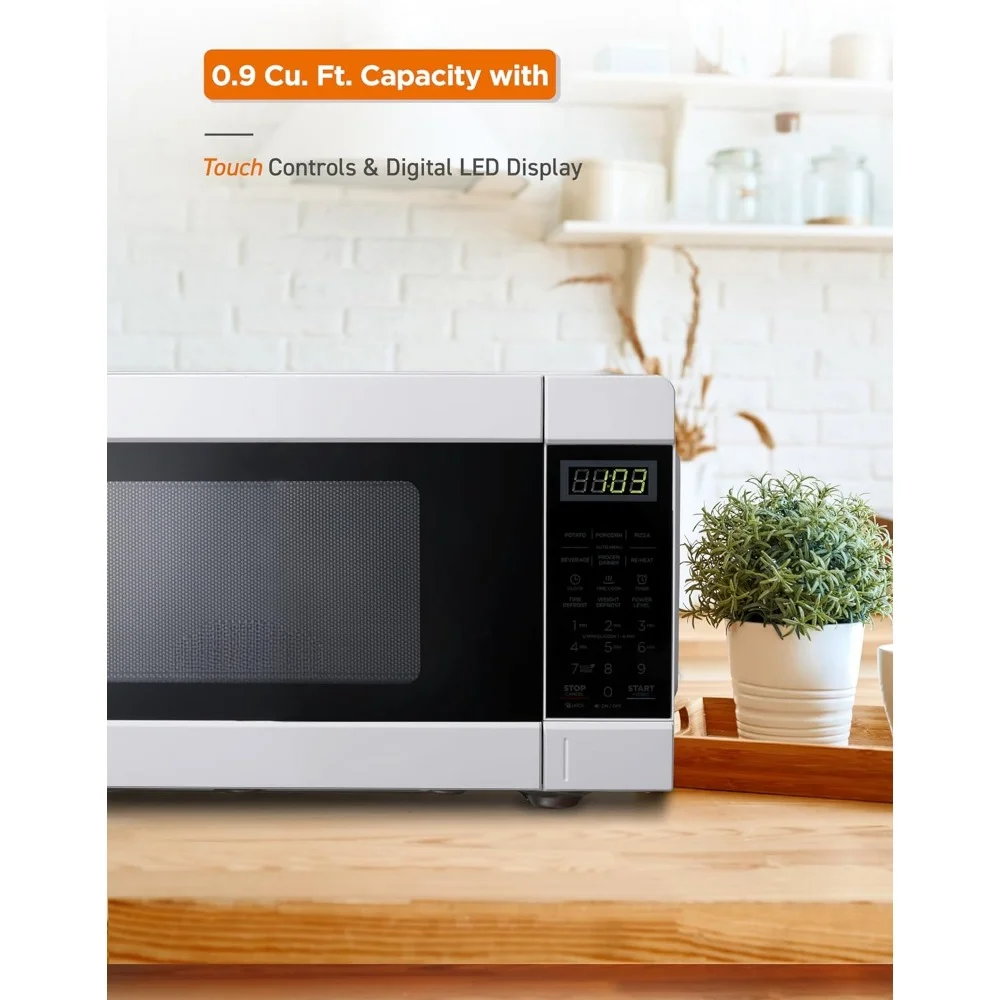 Microwave Ovens, 0.9 Cubic Feet Microwave Oven, 10 cooking power levels & Six one-touch quick cook, Desktop Microwave Ovens