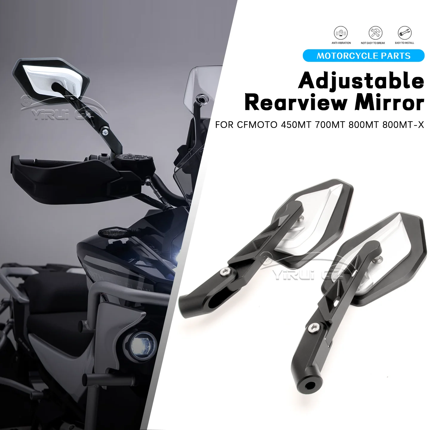

NEW Motorcycle Accessories FOR CFMOTO 450MT 700MT 800MT 800MT-X New CNC Aluminum Foldable Rearview Mirror Adjustable Side Mirror