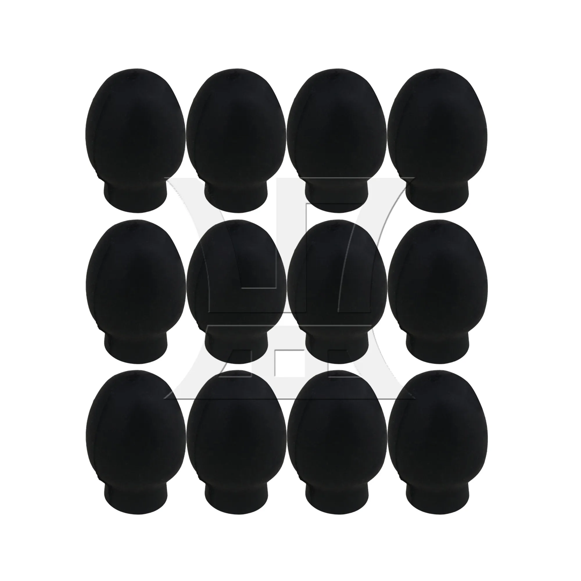

12 Pcs Professional Rubber Drum Mallet Tips Cover 0.79 x 0.51inch Black