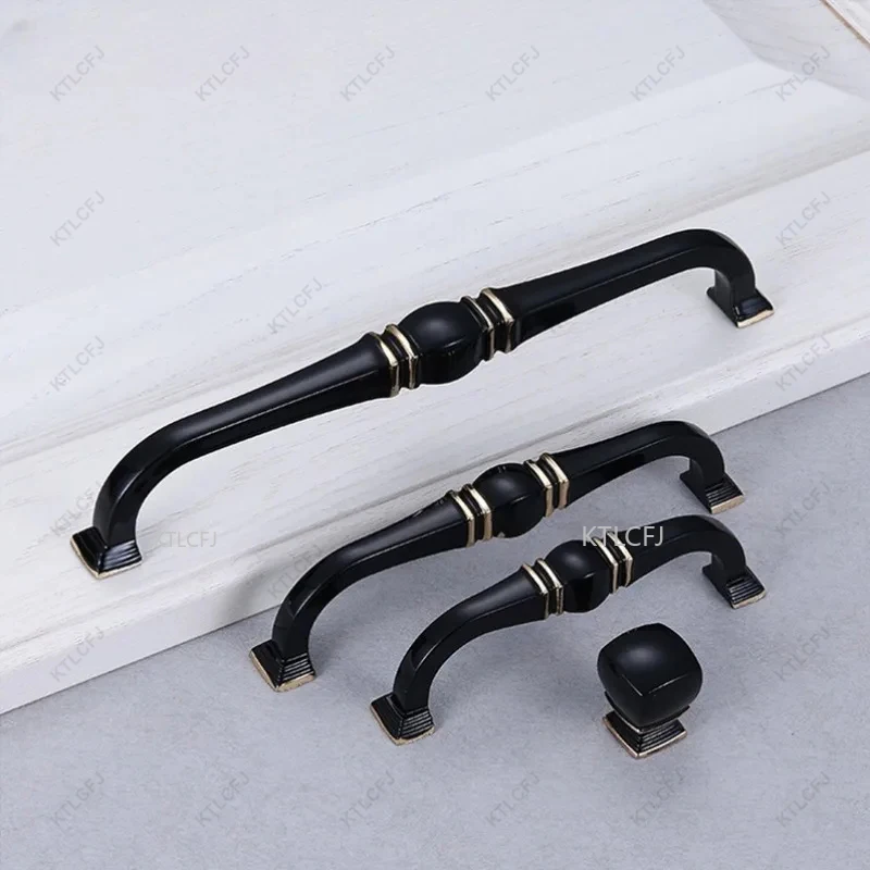 Square Black White European Style Nordic Style Zinc Alloy Wardrobe Handle Classic Universal Handle Modern Chinese Style High-end