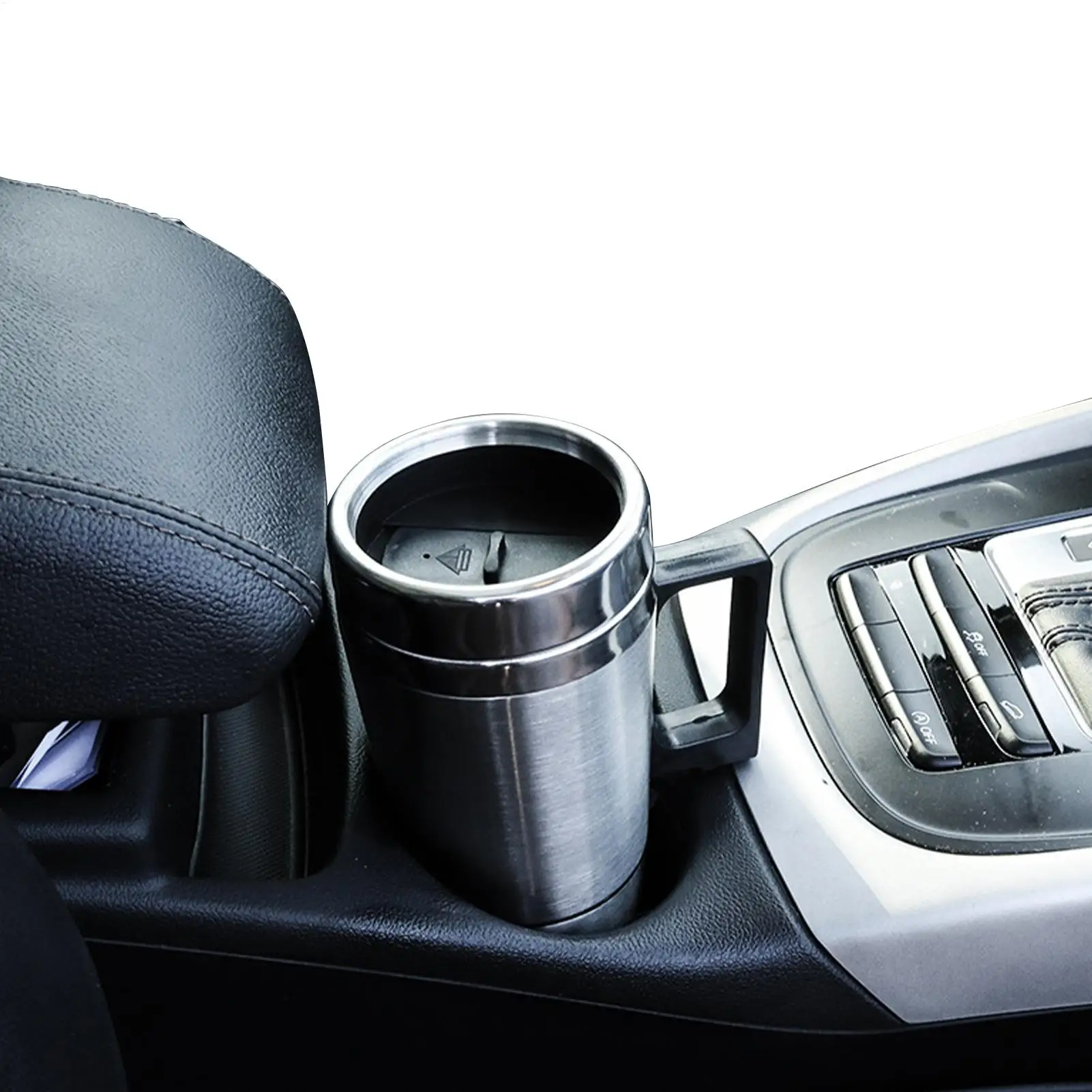 19x8x3.5cm Car Heating Cup 12V 24V Leakproof Stainless Steel Liner Coffee Cup Portable Electric Car Kettle For Coffee Milk Tea