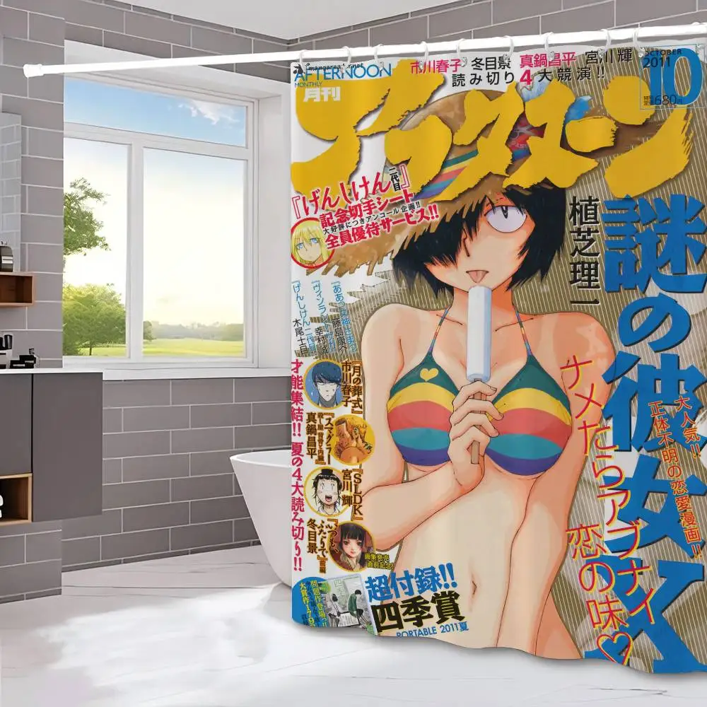 

Занавеска для ванной комнаты Mysterious Girlfriend X Urabe Mikoto, классическая тканевая занавеска в стиле аниме с 12 крючками, водонепроницаемый декор для ванной комнаты