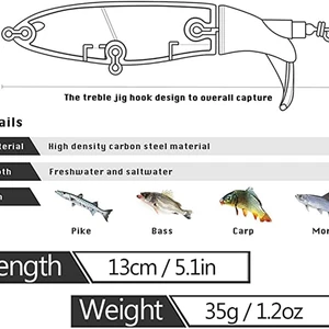 Topwater Whopper Popper Lure, artificial bait, hard plopper, soft rotary tail, fishing equipment, 10cm, 14cm 8 Main Sales Popper - №3