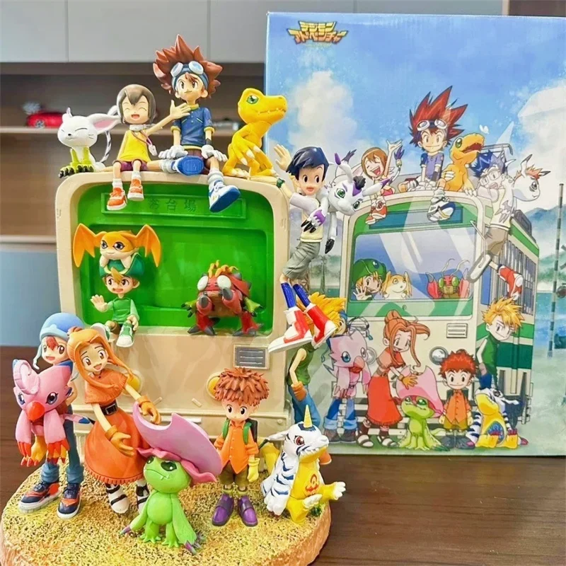 

34cm Digimon Adventure Figure Anime Family Portraits Figure Pvc Statue Model Doll Collection Room Decoration Toys Gift