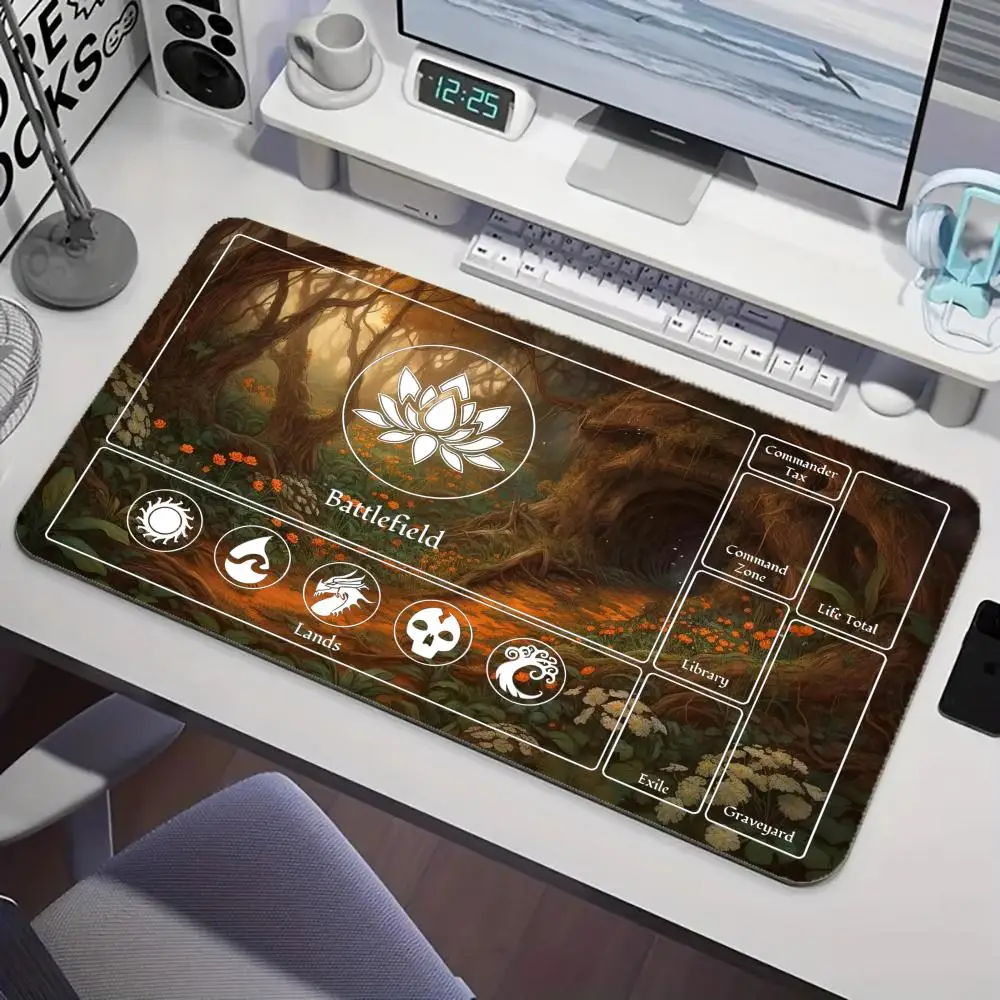 Mythical Magic Forest Magic Party Game Mat Durable Rubber for MTG&TCG Games 35X60cm Mouse Pad Offices Desk Mats Friendly Design