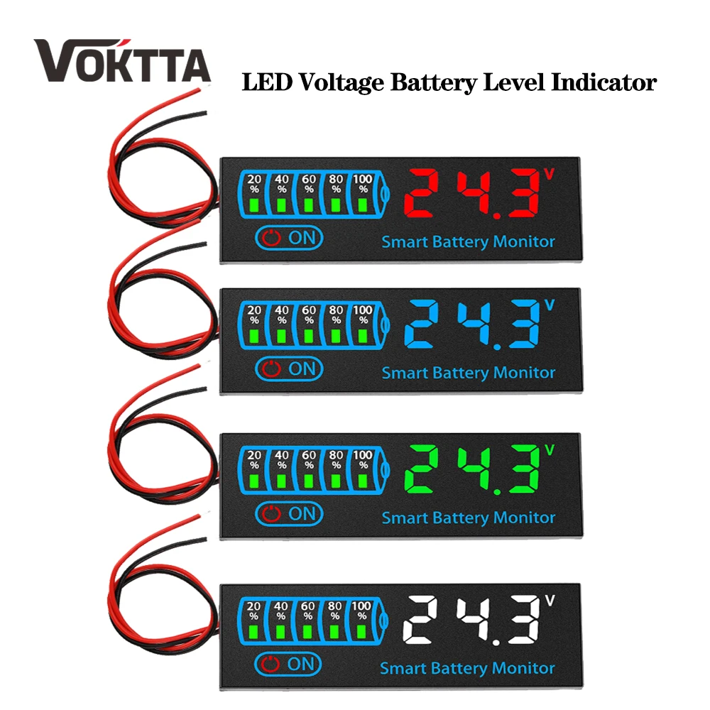 12V/24V/36V/48V Battery Charge Indicator Board Li-ion Lipo Lithium Battery Level Indicator Tester Capacity Tester Meter