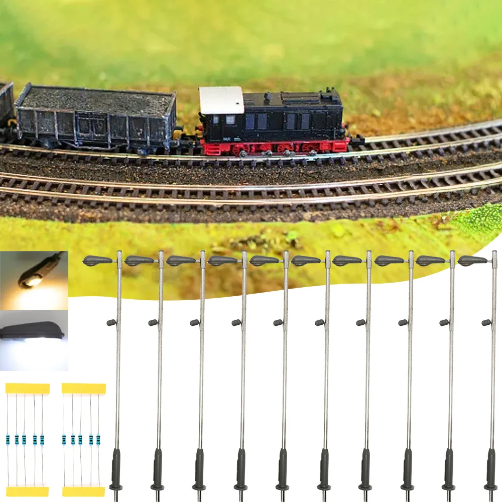 

10pcs/bag Model Railway 10cm Lamp Warm White Street Lights LEDs Lamp Single-Heads Warm White/White Lamp Street Lights