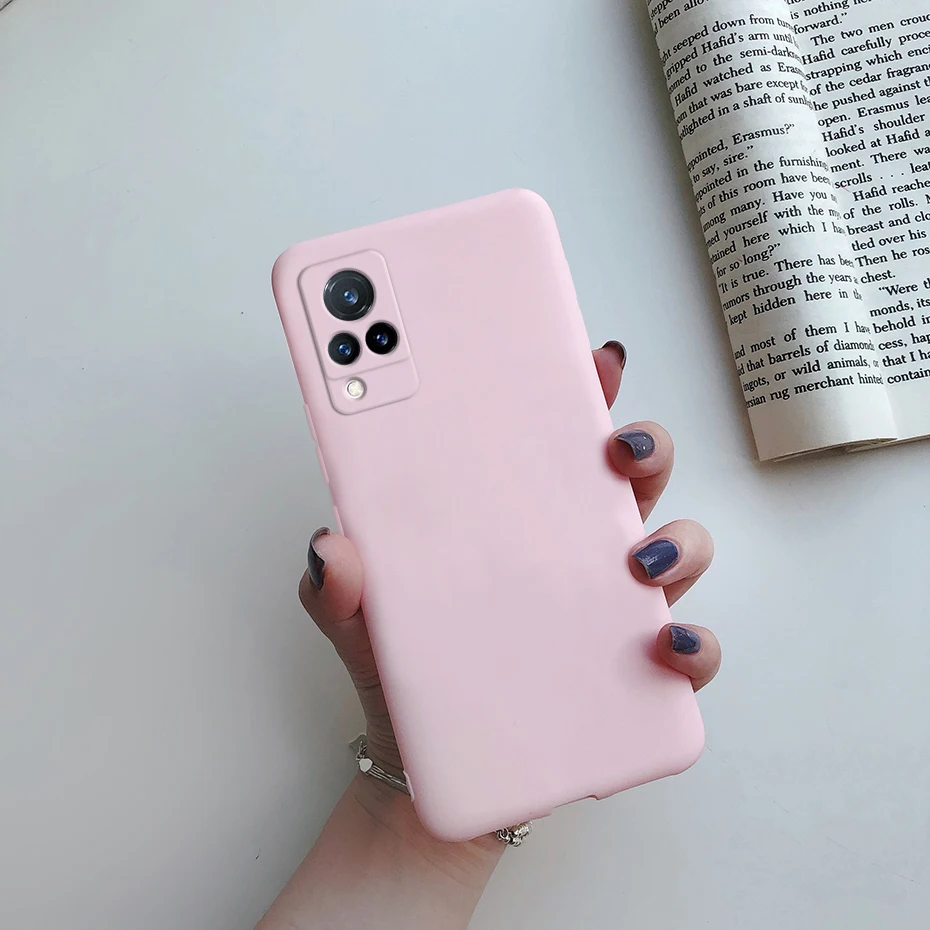 For Vivo V21 V21e Case 2021 New Liquid Silicone Soft TPU Capa Phone Back Cover For Vivo V21 5G V2050 VivoV21e V2061 Funda 6.44\
